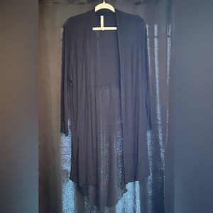 NY Collection Long Sleeve Knit Cardigan with Chiffon Back